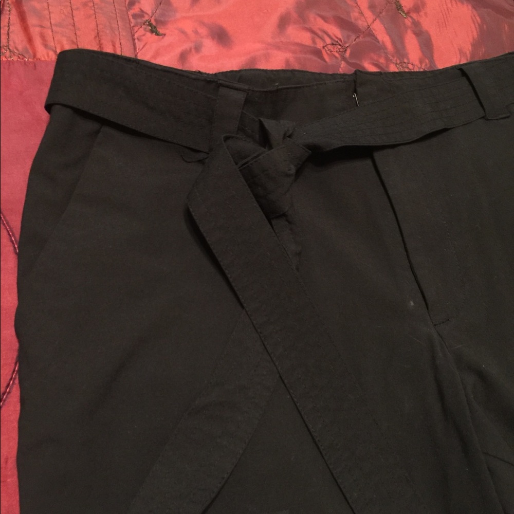 Tie belt capris